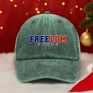 Charlie Kirk Freedom Dark Washed Denim Baseball Cap HA75 64536