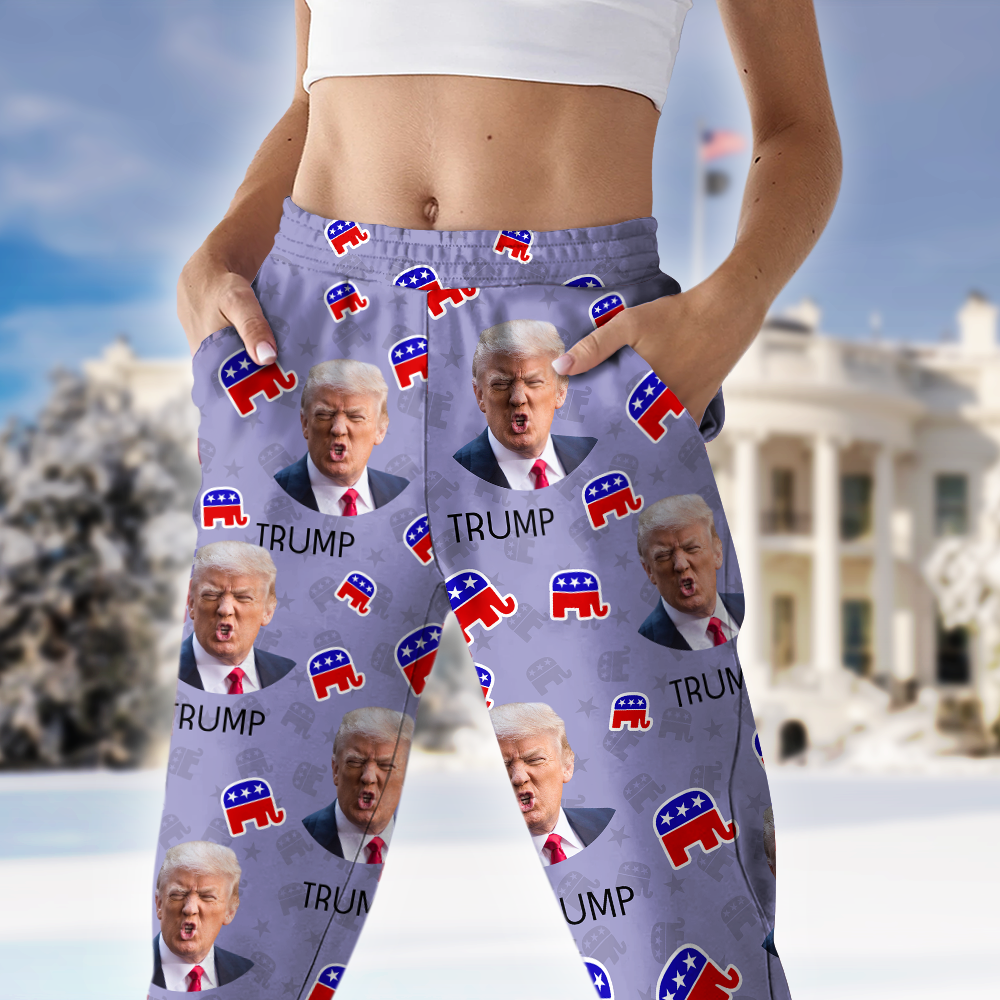 Custom Trump Portrait Christmas Gift Flannel Pajamas HO82 65448