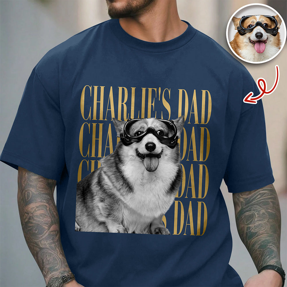 Personalized Vintage Photo Dog Dad, Dog Mom, Cat Dad, Cat Mom Comfort Shirt HA75 921448