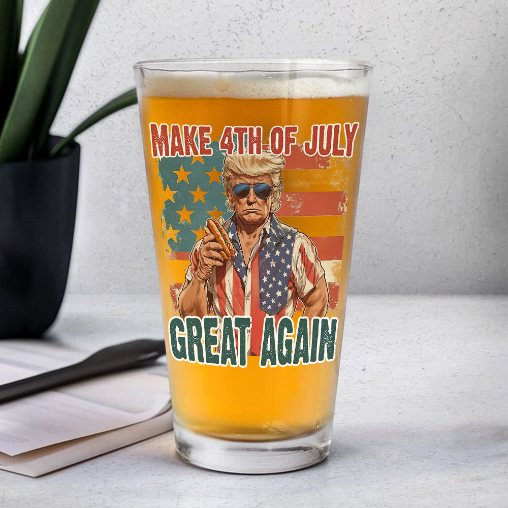 Make 4th Of July Great Again Trump Print Beer Glass HO82 65728