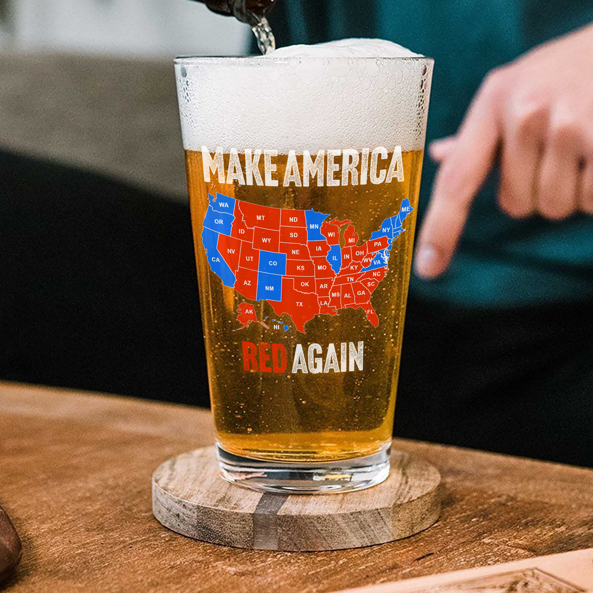 Make America Red Again Beer Glass Gift for Trump Lovers HA75 67094