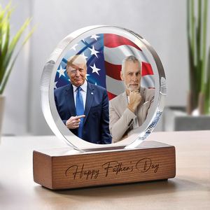 Personalize Custom Photo With Trump Happy Father's Day Acrylic Frame Block HA75 64400