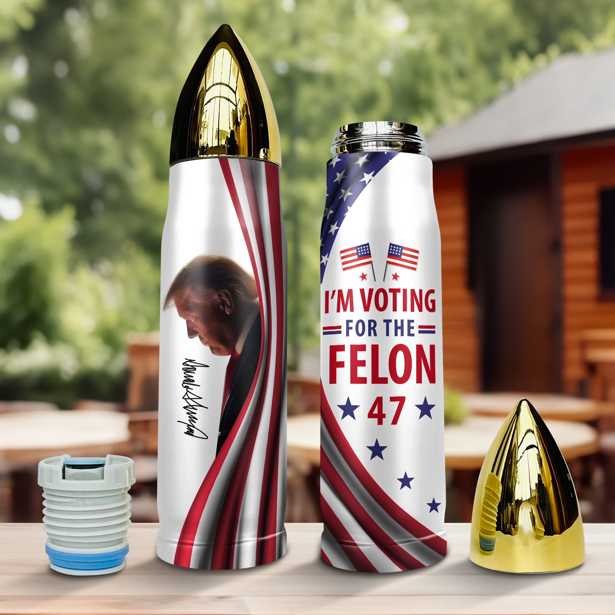 I'm Voting For The Felon Bullet Tumbler Trump For President 2024 N304 HO82 62730