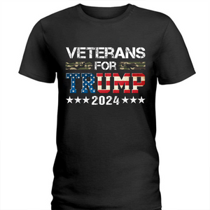 Dad Grandpa Veterans For Trump 2024 American Flag Camo Dark Shirt HO82 62906