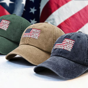 Pray For Charlie Kirk Washed Denim Baseball Cap HA75 64586