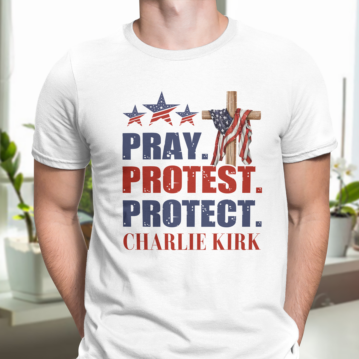 Pray Protest Protect Charlie Kirk Memorial Bright Shirt LM32 65473