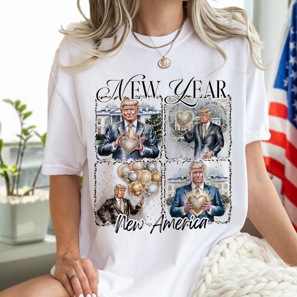 New Year New America Trump 2025 Disco Ball Bright Shirt HA75 67126
