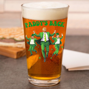 Trump Paddy's Back 2025 St. Patrick's Day Beer Glass LM32 65281