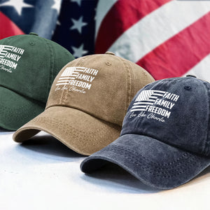 Live Like Charlie Kirk Faith Family Freedom Washed Denim Baseball Cap HA75 64580