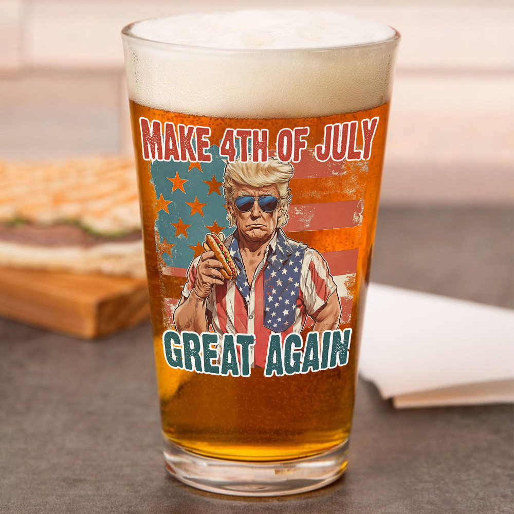 Make 4th Of July Great Again Trump Print Beer Glass HO82 65728