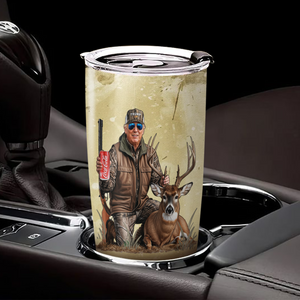 MAGA Patriotic Trump Deer Hunting Fat Tumbler LM32 63885