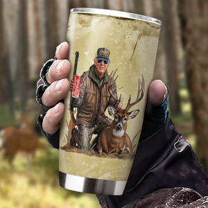 MAGA Patriotic Trump Deer Hunting Fat Tumbler LM32 63885