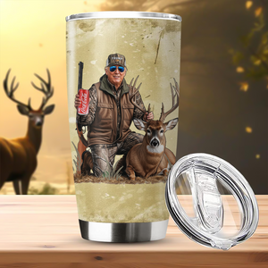 MAGA Patriotic Trump Deer Hunting Fat Tumbler LM32 63885