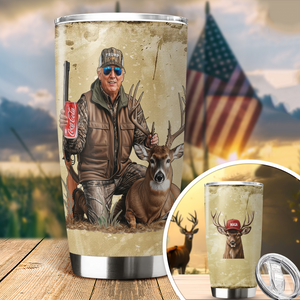 MAGA Patriotic Trump Deer Hunting Fat Tumbler LM32 63885