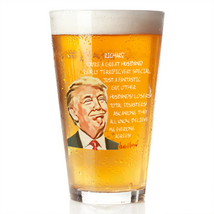 Custom Husband Name With Funny Trump Print Beer Glass HO82 65550