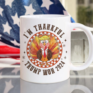 I'm Thankful Trump Won 2024 White Mug HO82 65476