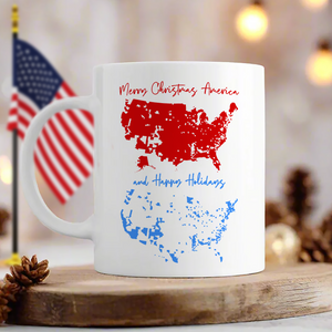 Merry Christmas To America, And Happy Holidays White Mug HA75 63988