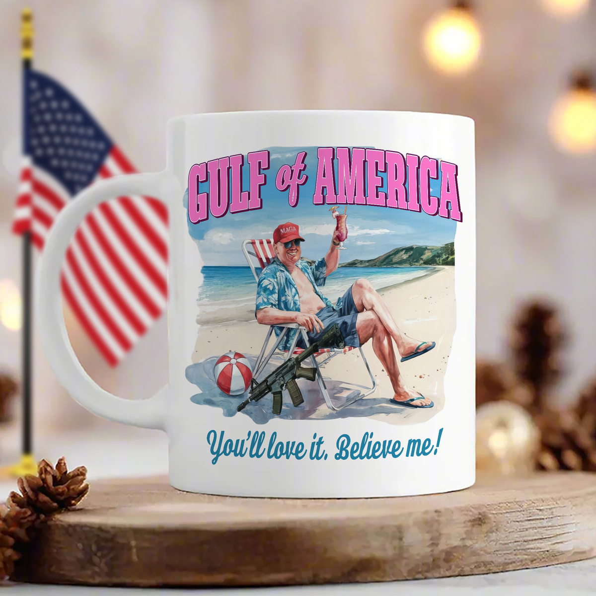 Trump's Gulf of America Comeback Tour: Join In White Mug LM32 65295