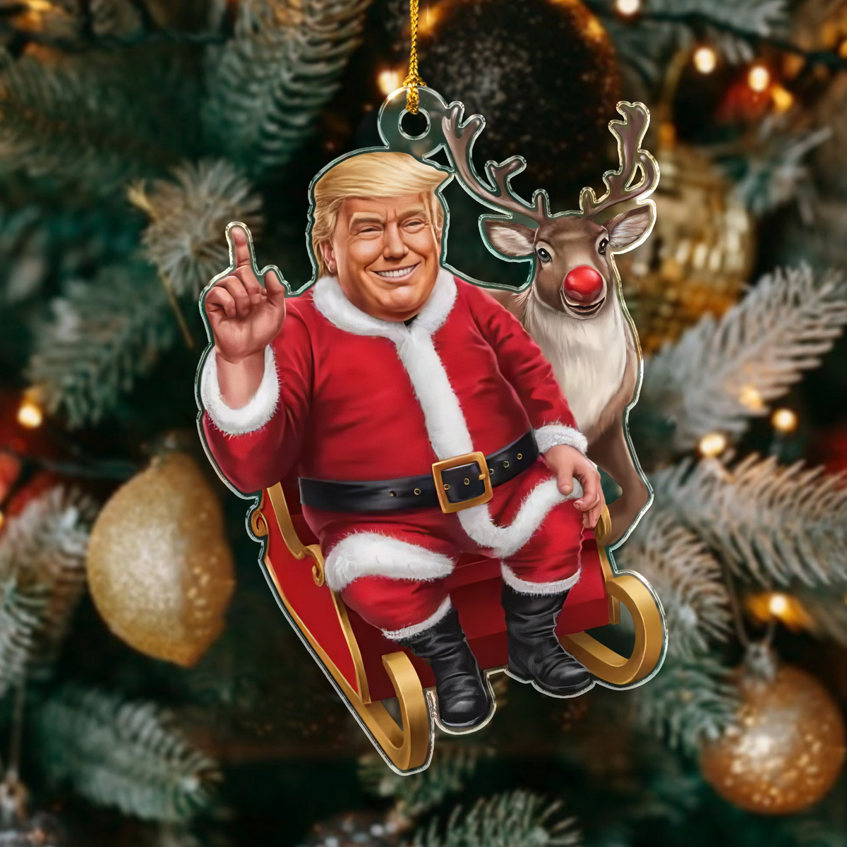 Trump Santa The Greatest Human Being Acrylic Ornament, Holiday Decor For Trump Fans HA75 63812
