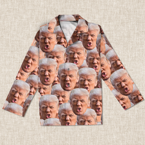 Custom Funny Trump Face Flannel Pajamas HO82 65428