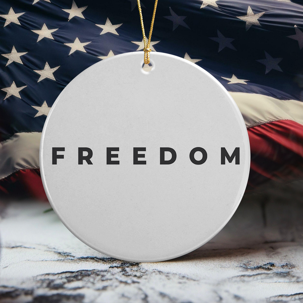 Charlie Kirk Freedom Ceramic Ornament HA75 64524