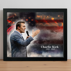 Charlie Kirk Tribute Art - Signed Limited Charity Picture Frame LM32 65795