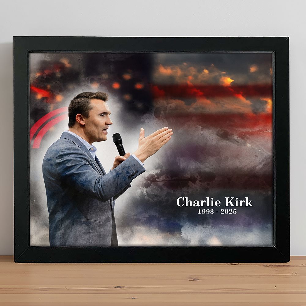 Charlie Kirk Tribute Art - Signed Limited Charity Picture Frame LM32 65795
