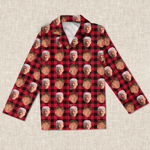 Custom Trump Face With Christmas Pattern Flannel Pajamas HO82 65426