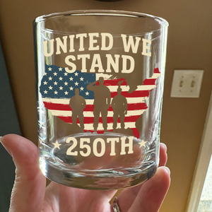 United We Stand 250th Anniversary USA Veteran Whiskey Glass HA75 897310