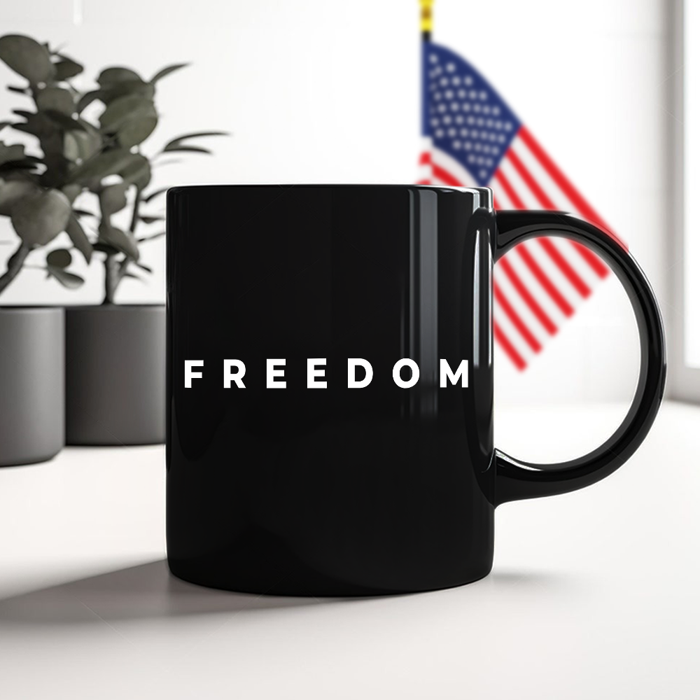 Charlie Kirk Freedom Black Mug HA75 64468