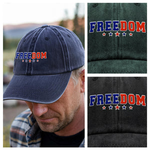 Charlie Kirk Freedom Dark Washed Denim Baseball Cap HA75 64536