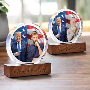Personalize Custom Photo With Trump Happy Father's Day Acrylic Frame Block HA75 64400