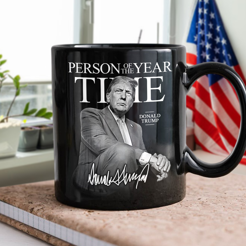 Trump's Time Person of the Year Black Mug HA75 64196