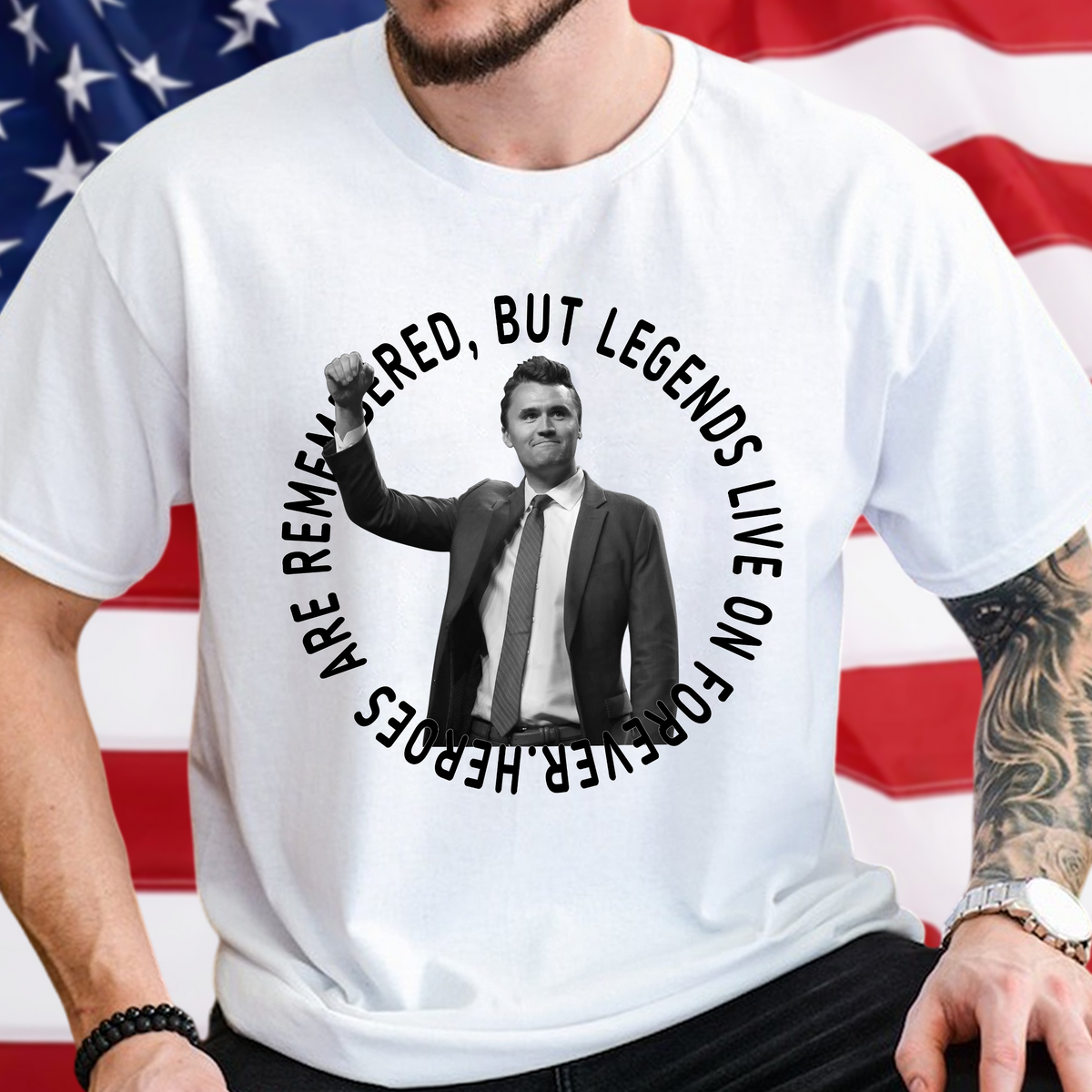 Pray For Legends - Charlie Kirk Lives On Forever Memorial Bright Shirt LM32 65475