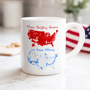 Merry Christmas To America, And Happy Holidays White Mug HA75 63988