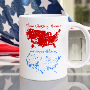 Merry Christmas To America, And Happy Holidays White Mug HA75 63988