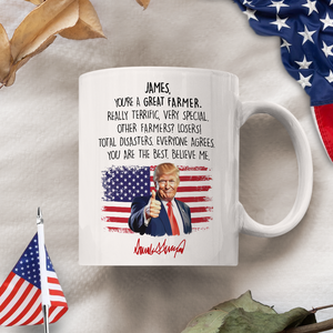 Custom Name You Are A Great Farmer With Funny President Trump White Mug HO82 65568