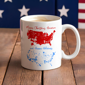 Merry Christmas To America, And Happy Holidays White Mug HA75 63988