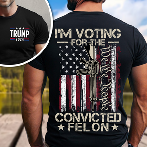 Trump 2024 Convicted Felon Back & Front Shirt N304 HO82 62632