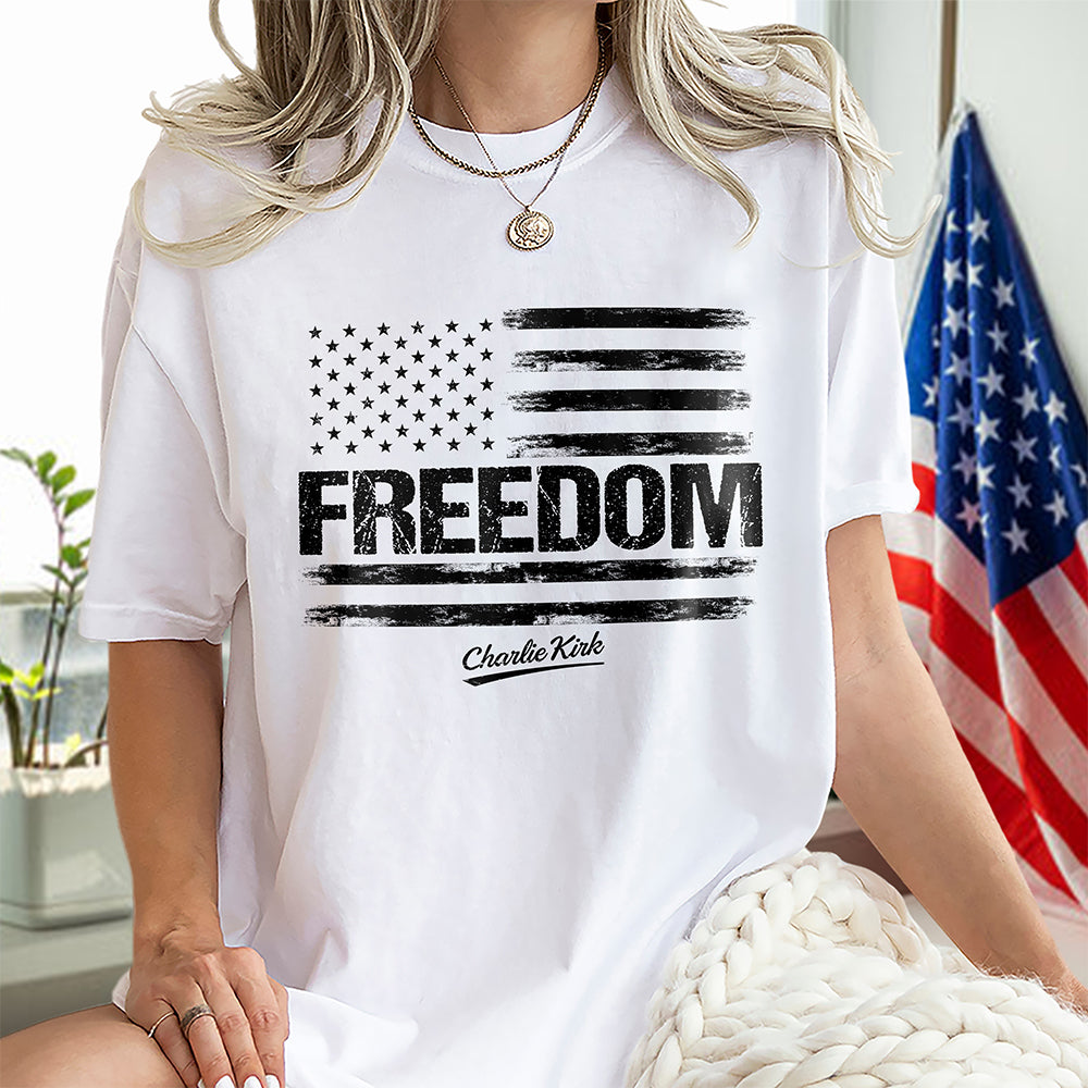 Freedom Pray For Charlie Kirk USA American Flag Patriotic Bright Shirt CH07 67606
