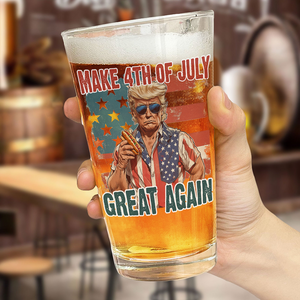 Make 4th Of July Great Again Trump Print Beer Glass HO82 65728