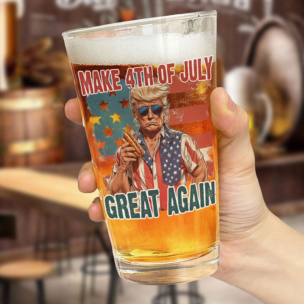 Make 4th Of July Great Again Trump Print Beer Glass HO82 65728