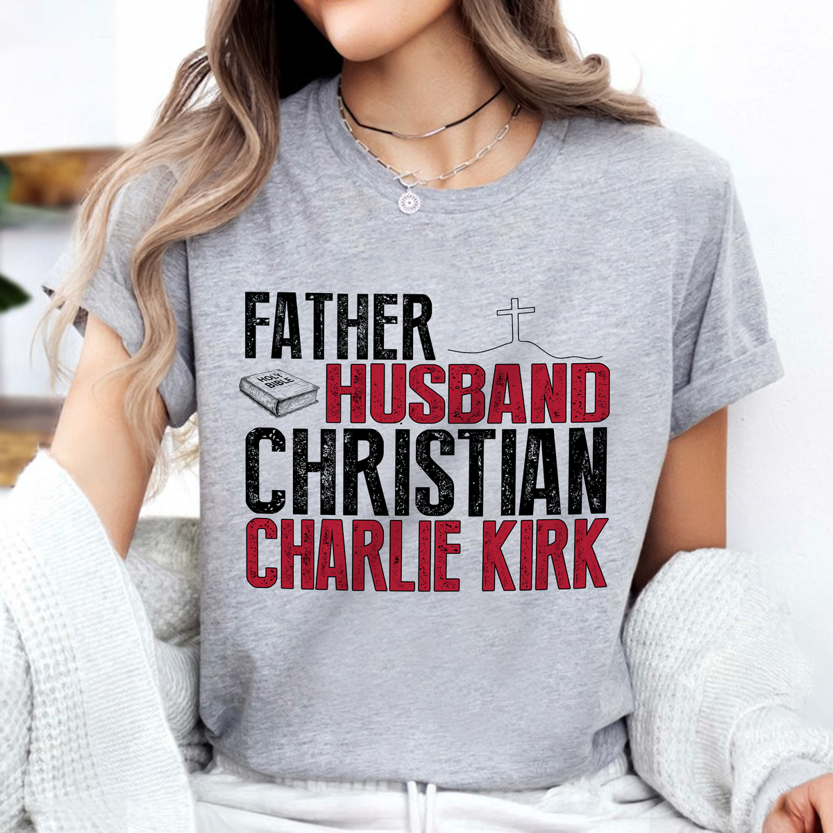 Father Husband Christian Charlie Kirk Conservative Christian Bright Shirt LM32 65415