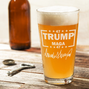 Patriotic Trump MAGA 47 Punisher Engraved Beer Glass LM32 63993