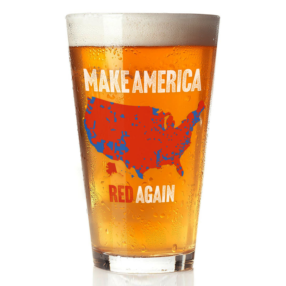 Make America Red Again Beer Glass Gift for Trump Lovers HA75 67094