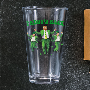 Trump Paddy's Back 2025 St. Patrick's Day Beer Glass LM32 65281