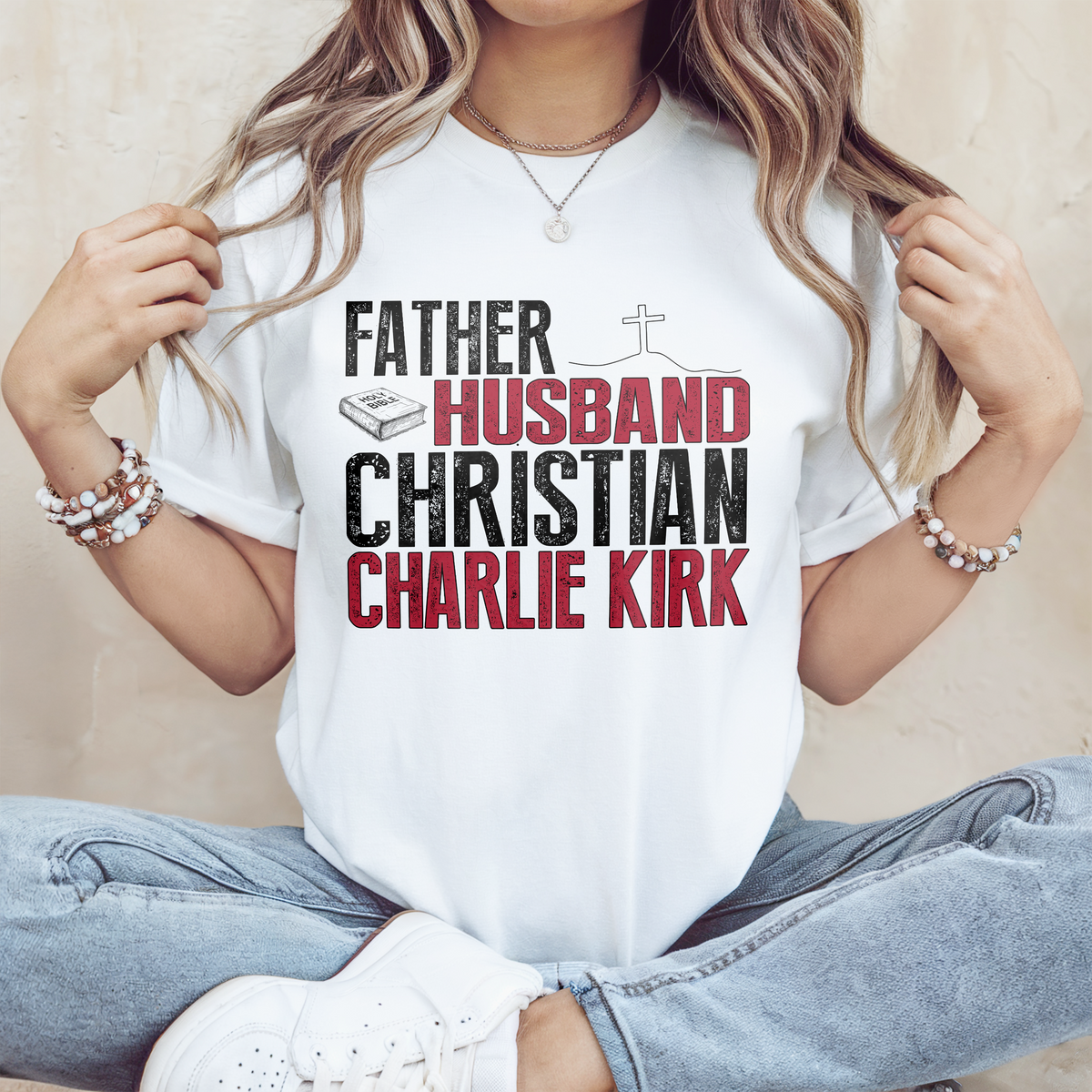 Father Husband Christian Charlie Kirk Conservative Christian Bright Shirt LM32 65415