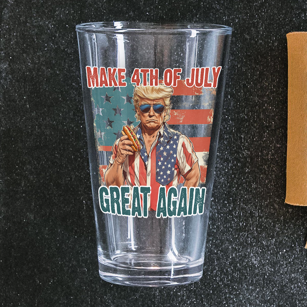Make 4th Of July Great Again Trump Print Beer Glass HO82 65728