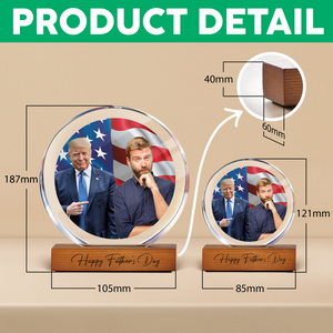 Personalize Custom Photo With Trump Happy Father's Day Acrylic Frame Block HA75 64400