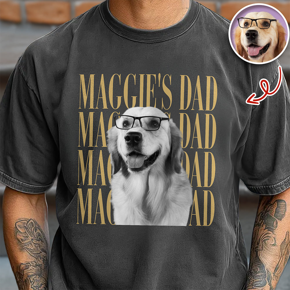 Personalized Vintage Photo Dog Dad, Dog Mom, Cat Dad, Cat Mom Comfort Shirt HA75 921448